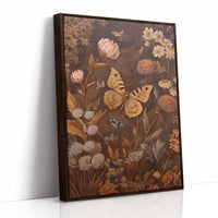 Golden Moths Among Vintage Blooms