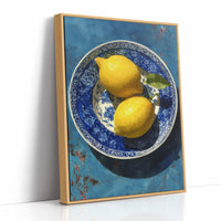 Lemons on Indigo Porcelain