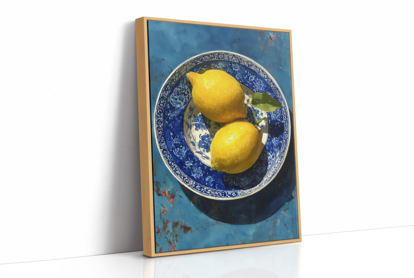Lemons on Indigo Porcelain