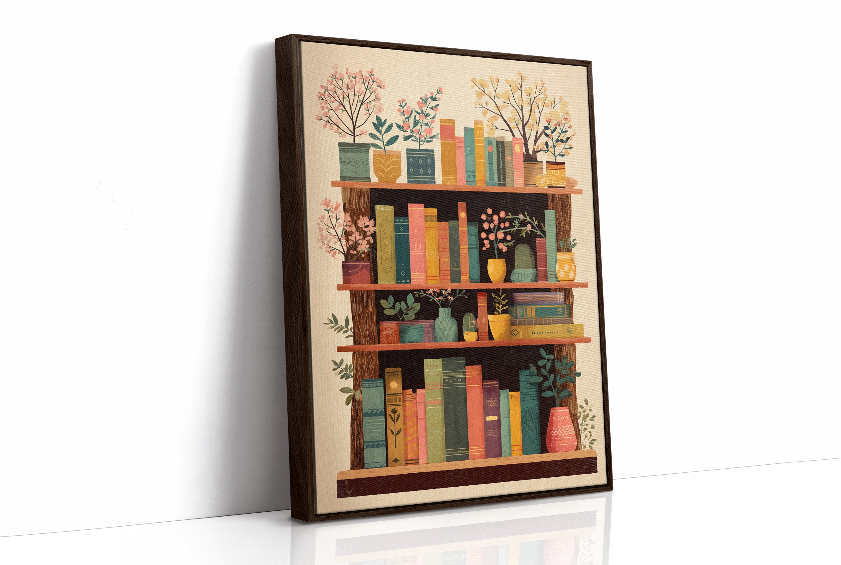 Books Bloom Among Potted Trees