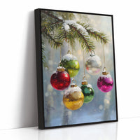 Ornaments Dance Under Snowy Boughs