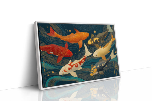 Koi Dance Through Starlit Waves