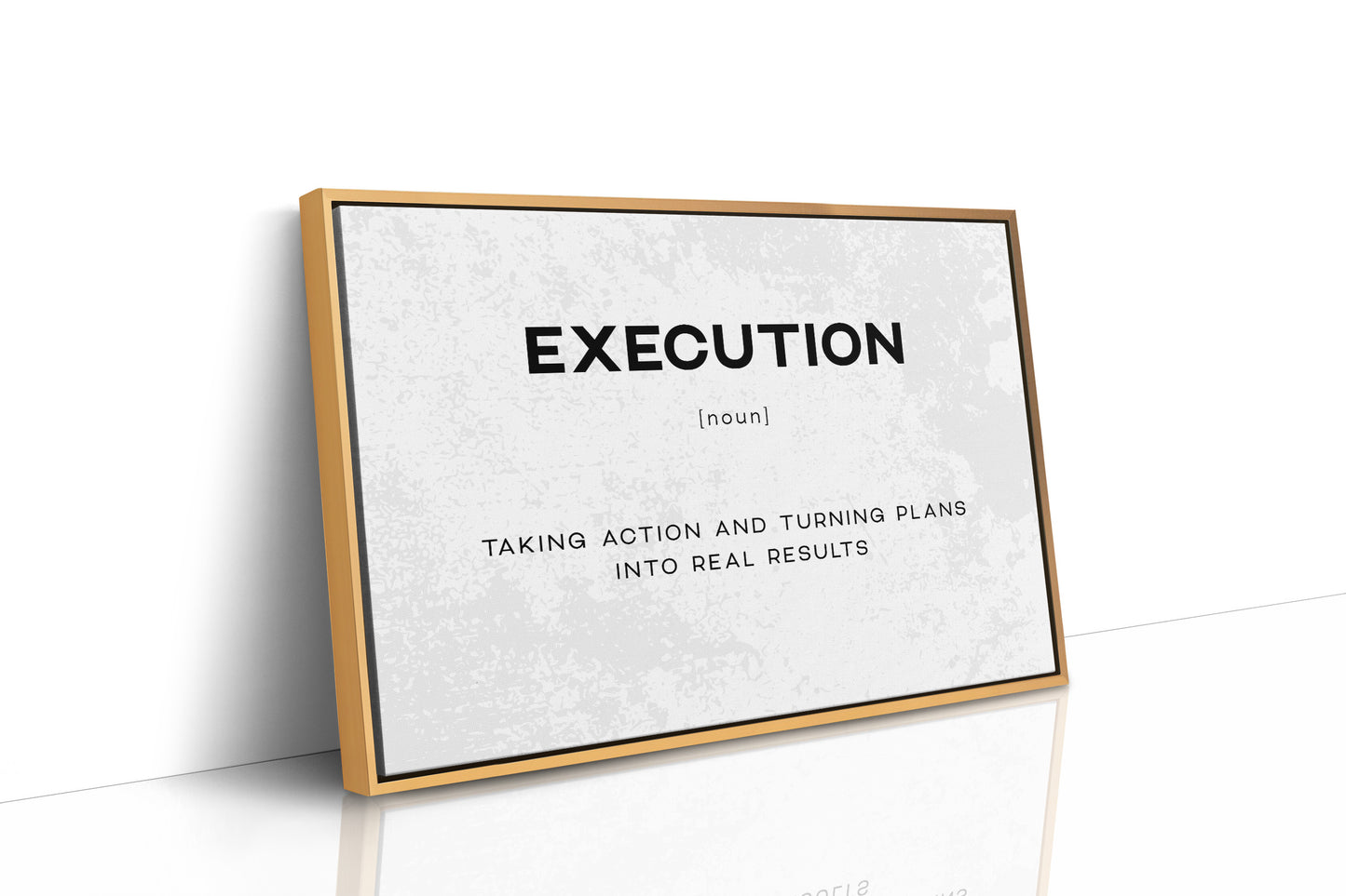 Execution Definition Canvas Art | Bold Motivational Typography Print for Home Office, Gym or Entrepreneur Décor