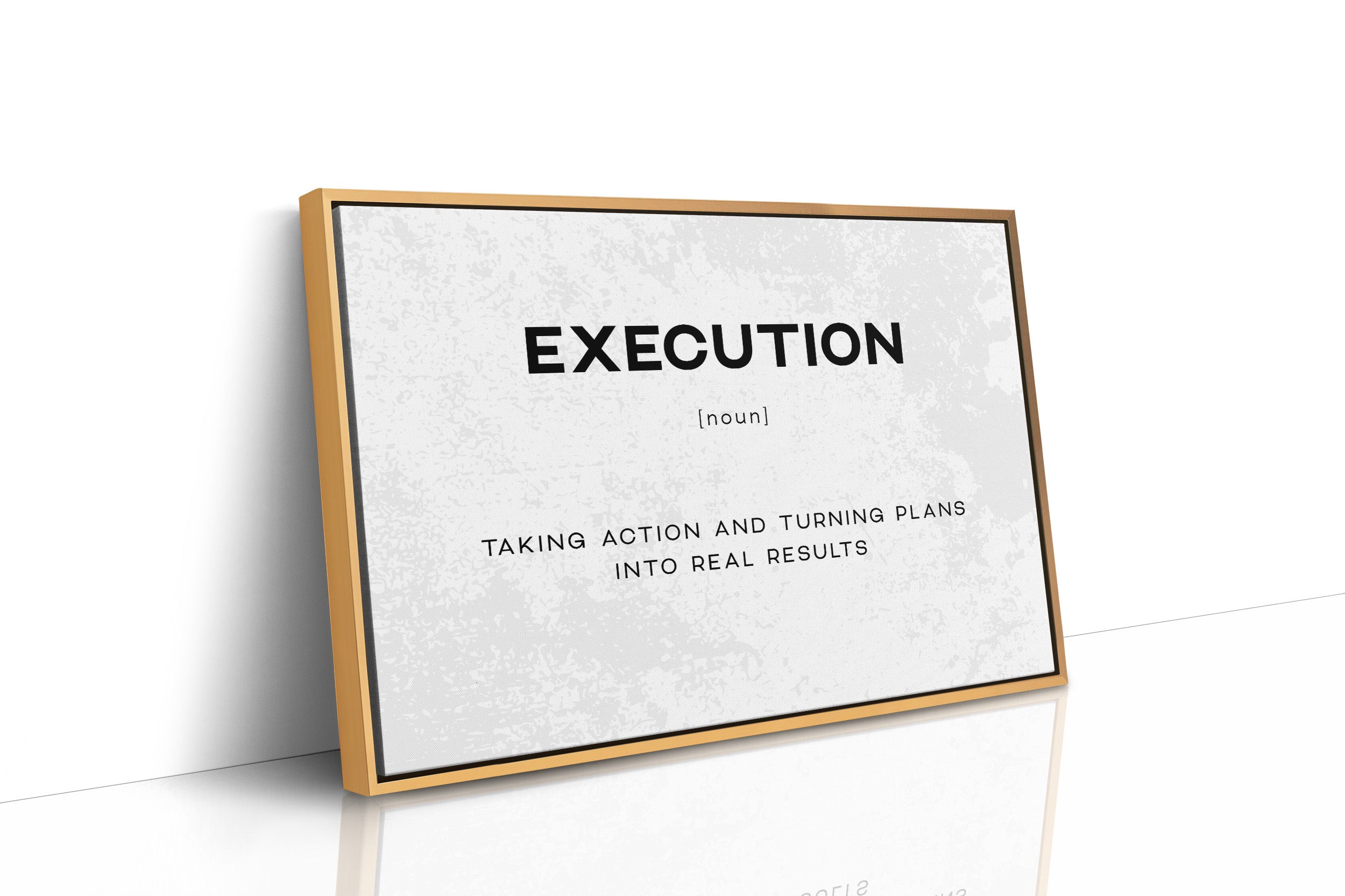 Execution Definition Canvas Art | Bold Motivational Typography Print for Home Office, Gym or Entrepreneur Décor