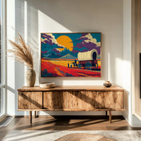 Prairie Wagons Chase Mountain Sunsets