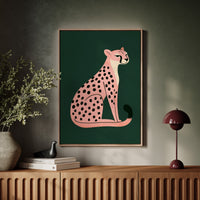 Sassy Coral Cheetah Illustration