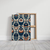 Navy Damask: A Jacobean Floral Repeat