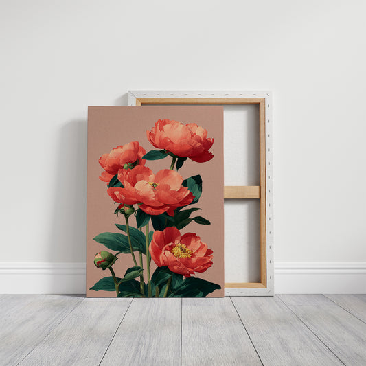 Coral Peonies in Bloom