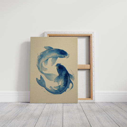 Blue Koi Dance Ancient Waters