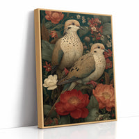 Two Doves Among the Roses