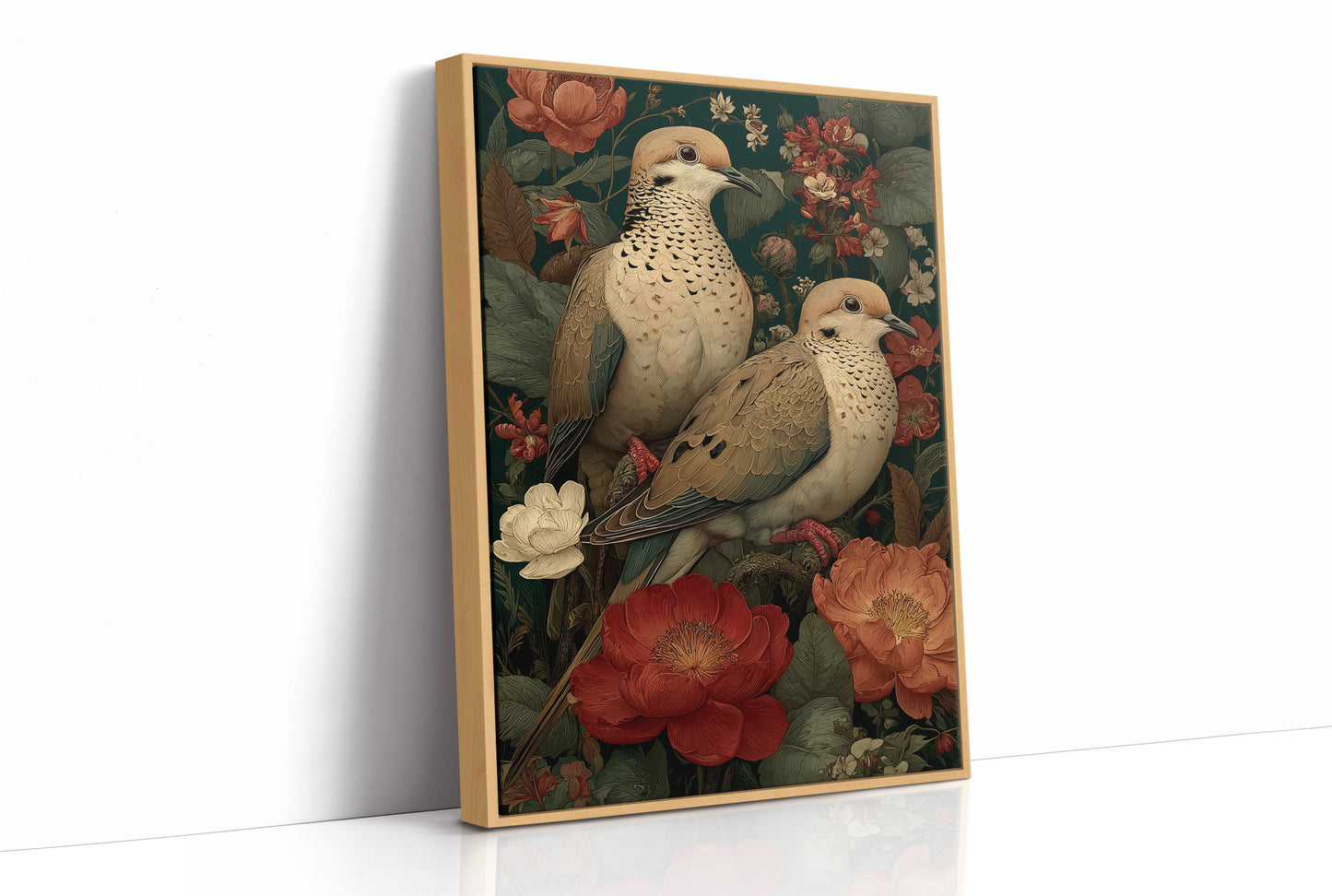 Two Doves Among the Roses