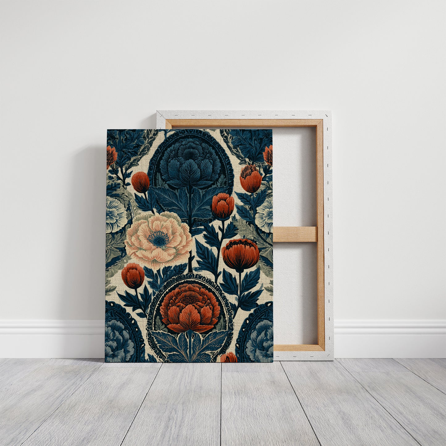 Indigo Garden: A Vintage Floral Tapestry