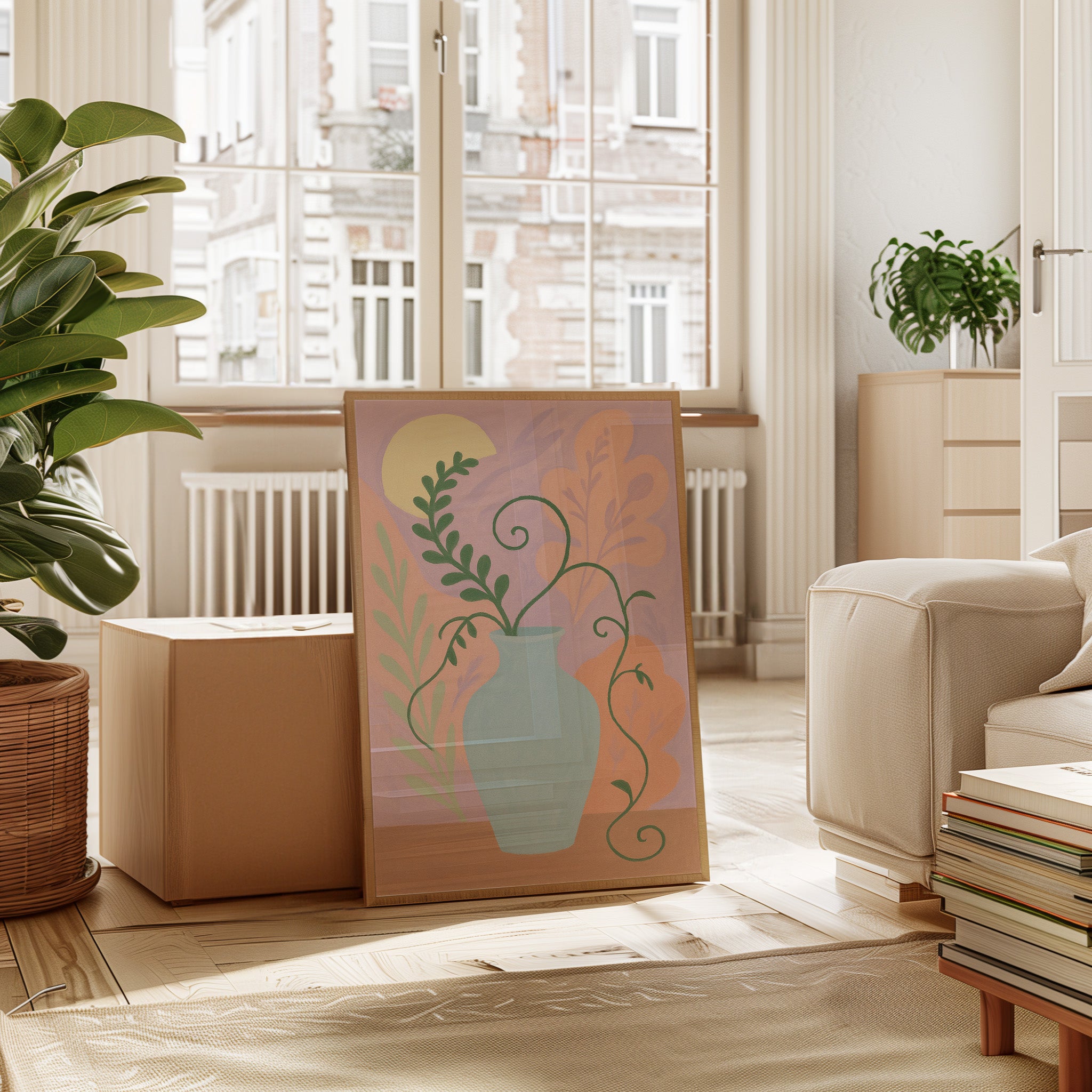 Sunny Fruit Bowl on Blue