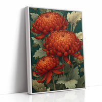 Chrysanthemums in Deep Jade