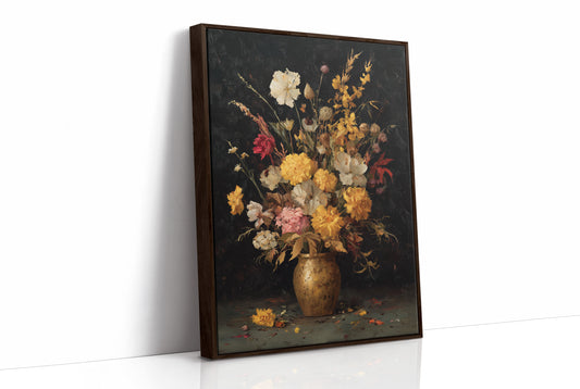 Golden Blooms Against Midnight Walls