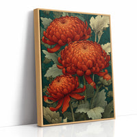 Chrysanthemums in Deep Jade