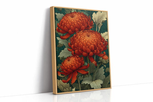 Chrysanthemums in Deep Jade