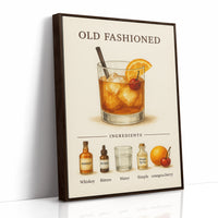 Old Fashioned Cocktail Recipe Art Print