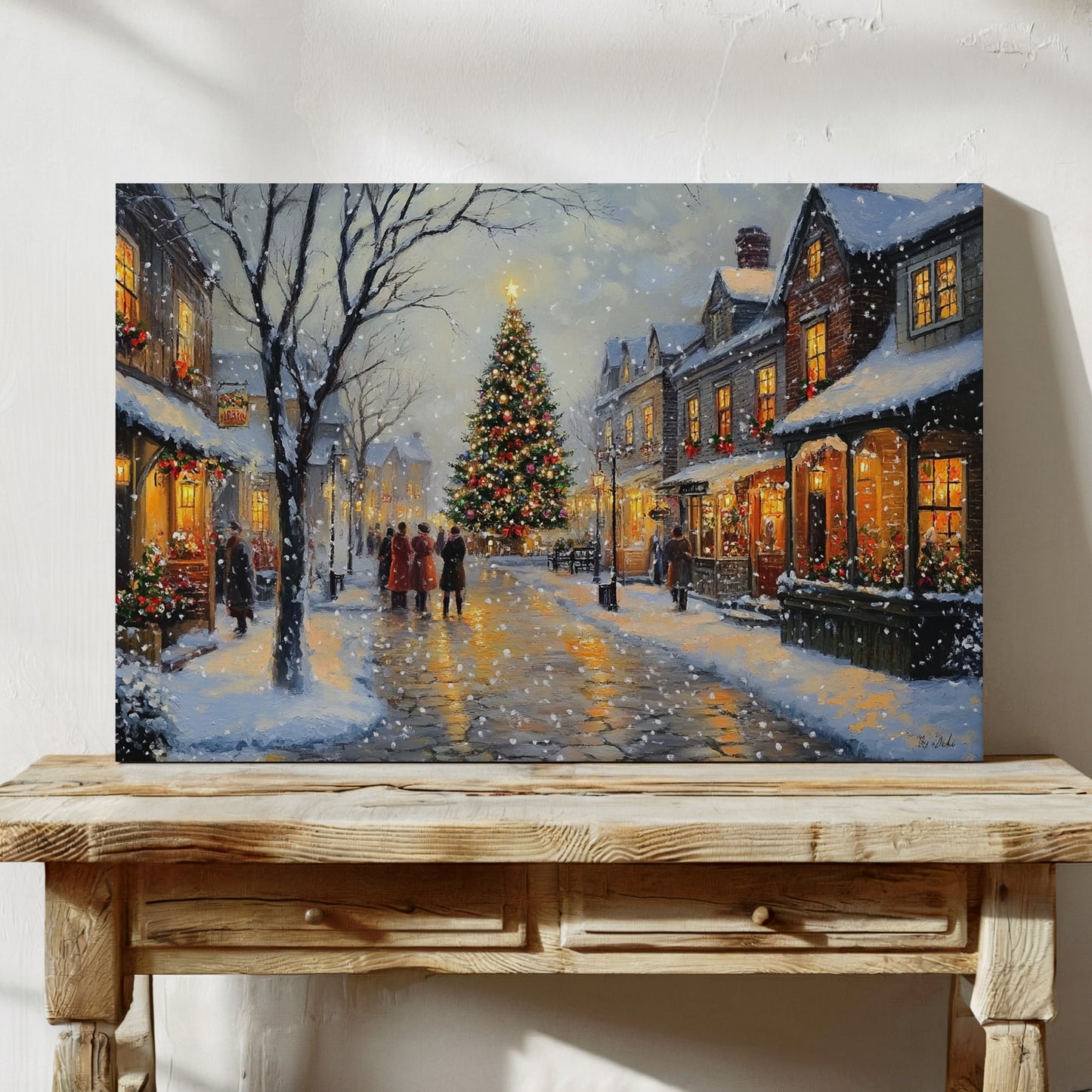 Snow Falls On Christmas Square