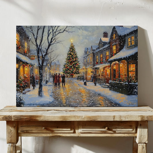 Snow Falls On Christmas Square