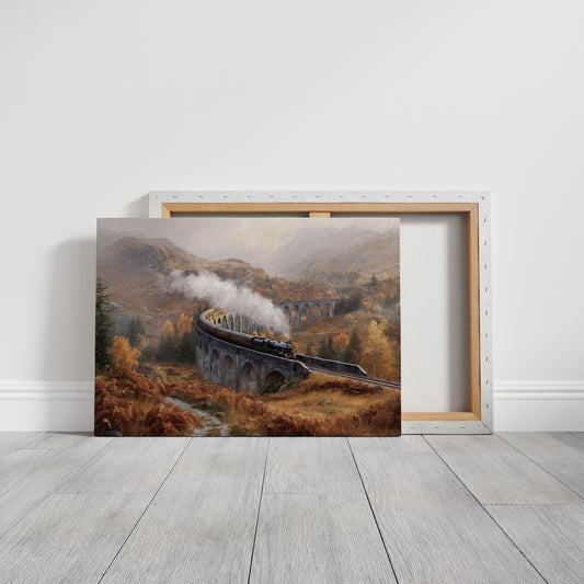 Highland Steam Crosses Ancient Stone