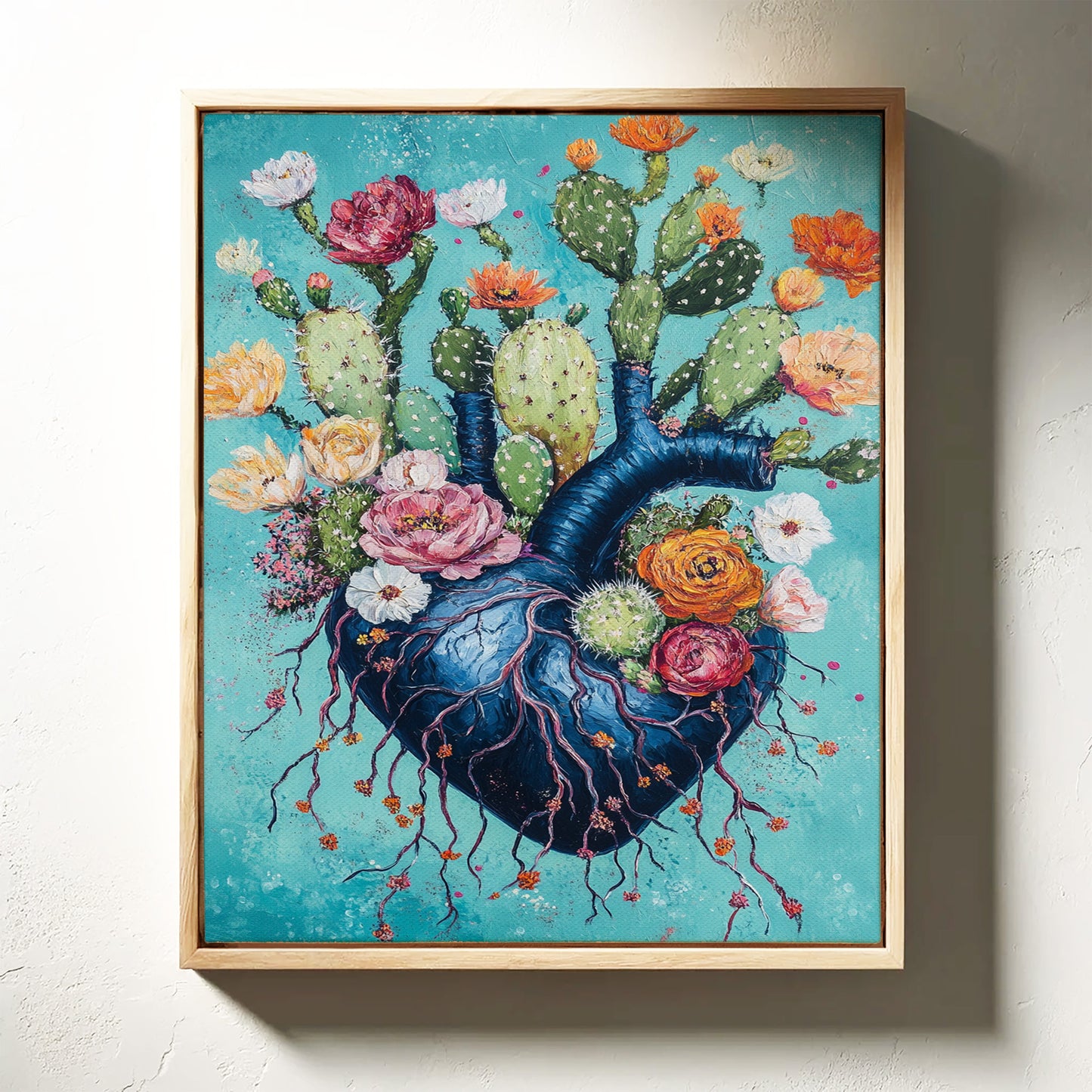 Cactus Heart Bloom – Surreal Desert Botanical Wall Art