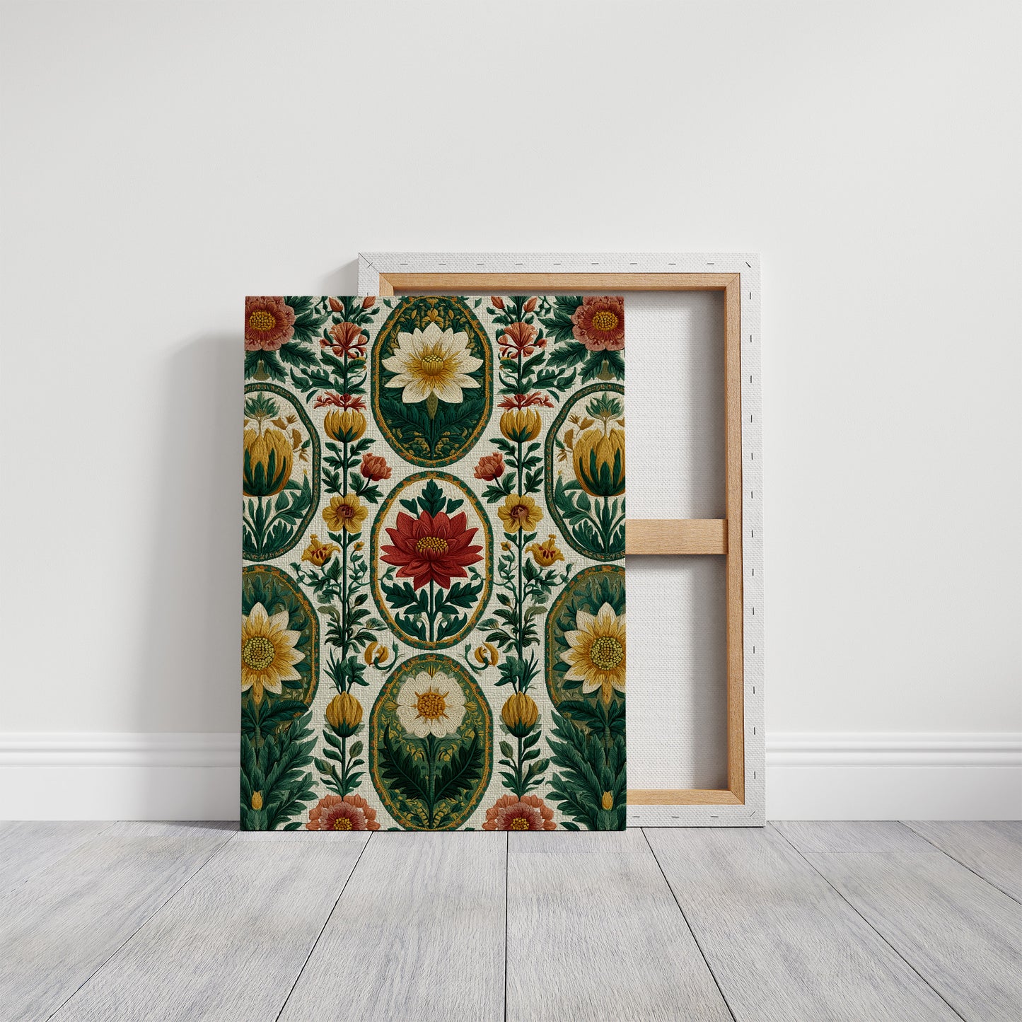 Cameo Blooms on Linen Field