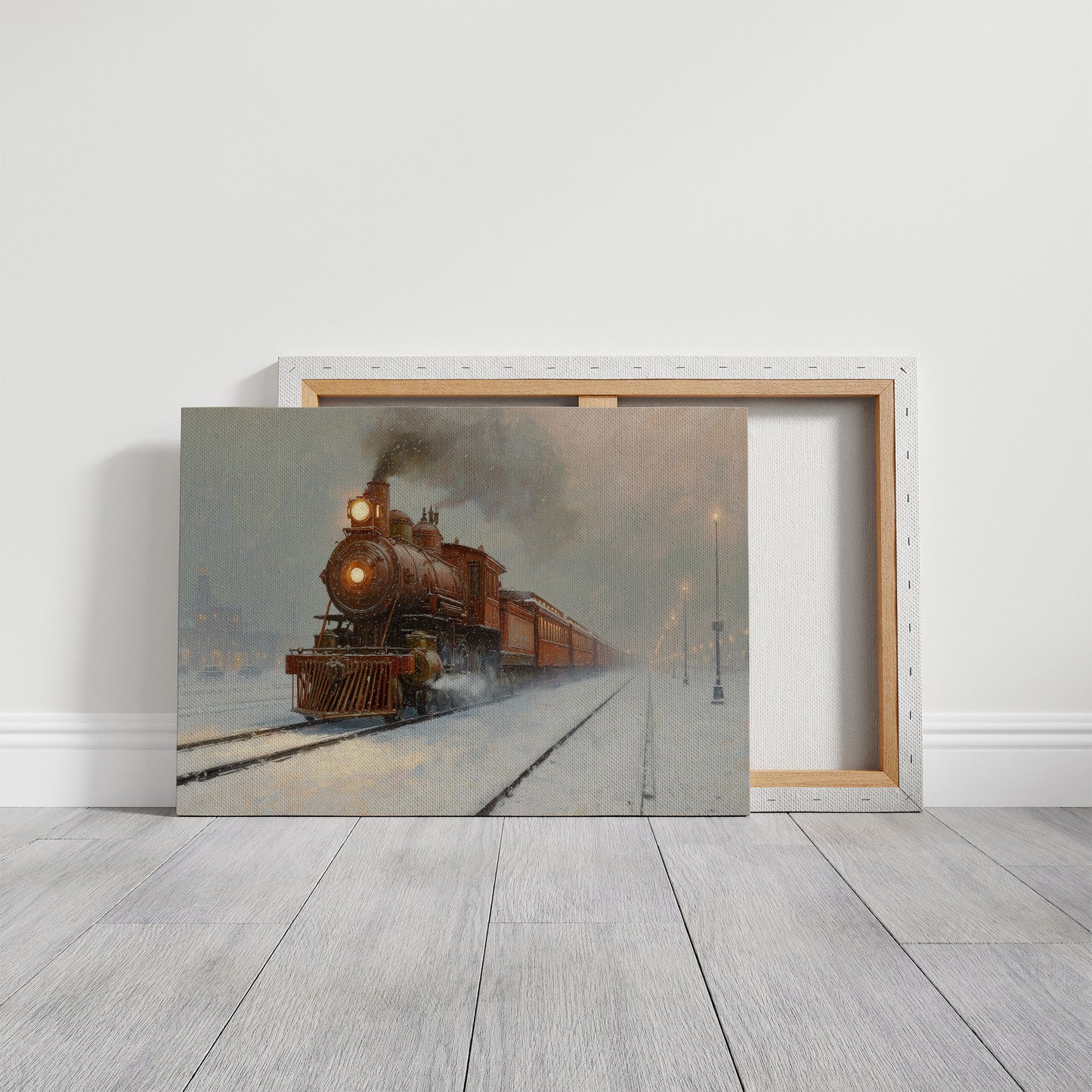 Iron Horse Glows Through Winter Night