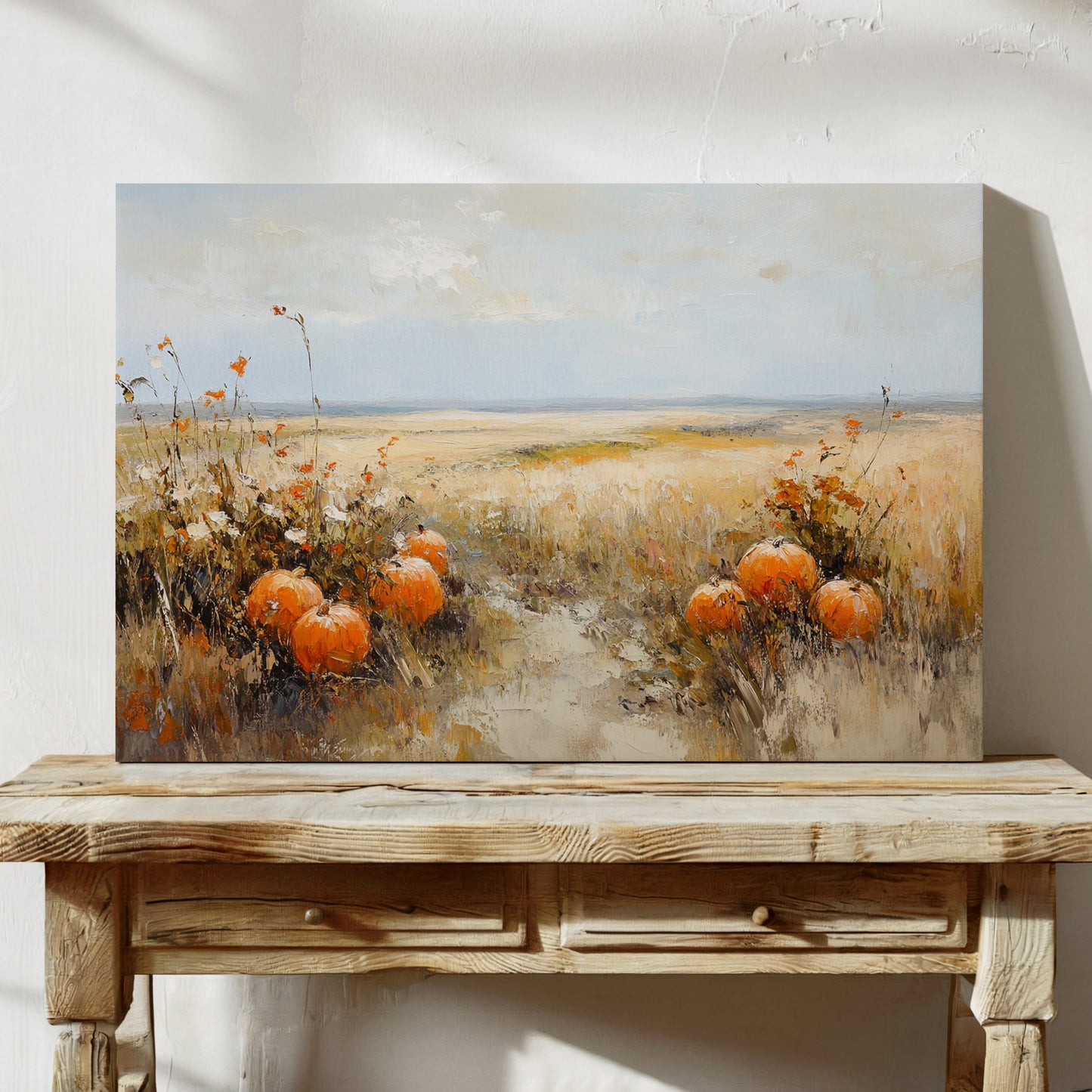 Pumpkins Rest In Golden Fields