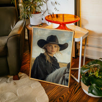 Cowgirl and Her White Horse