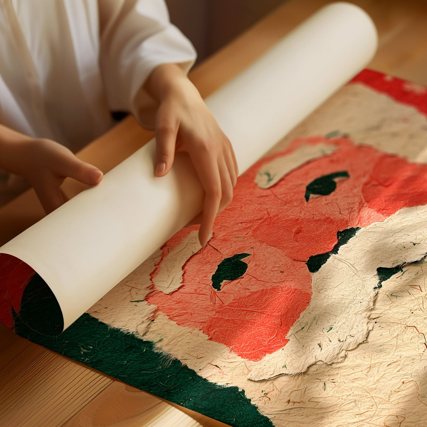 Santa in Torn Paper
