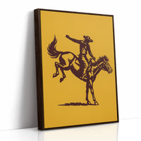 Vintage Rodeo Cowboy Silhouette Print