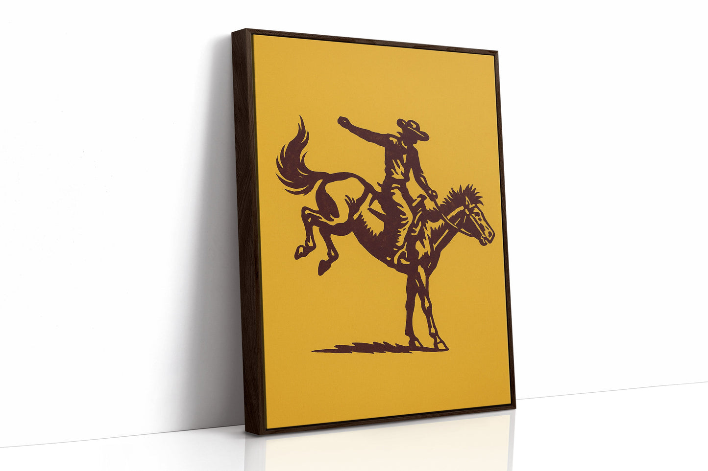 Vintage Rodeo Cowboy Silhouette Print