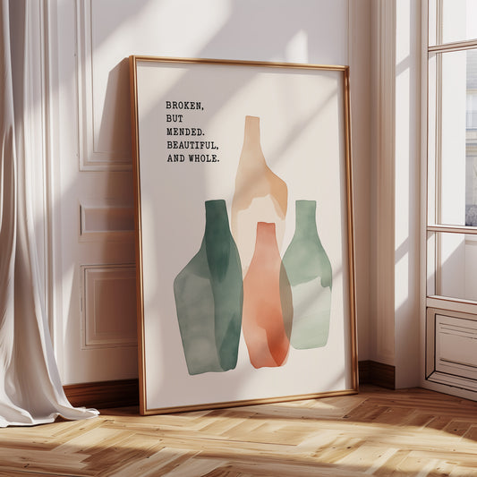 Broken Yet Beautiful Watercolor Vessels
