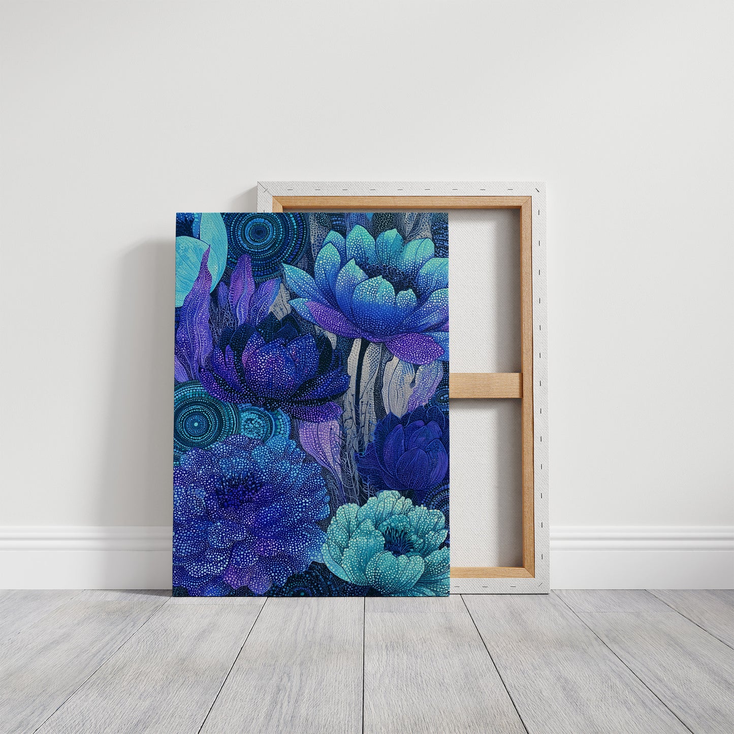 Dotted Lotus Bloom in Midnight Blue