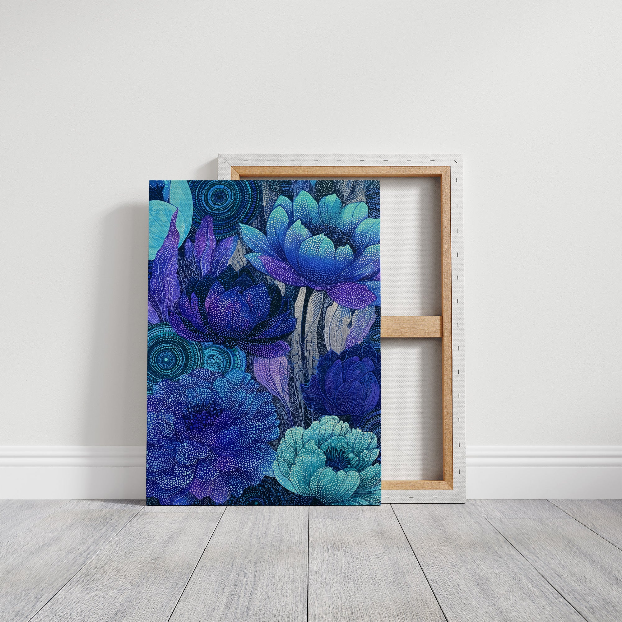 Dotted Lotus Bloom in Midnight Blue