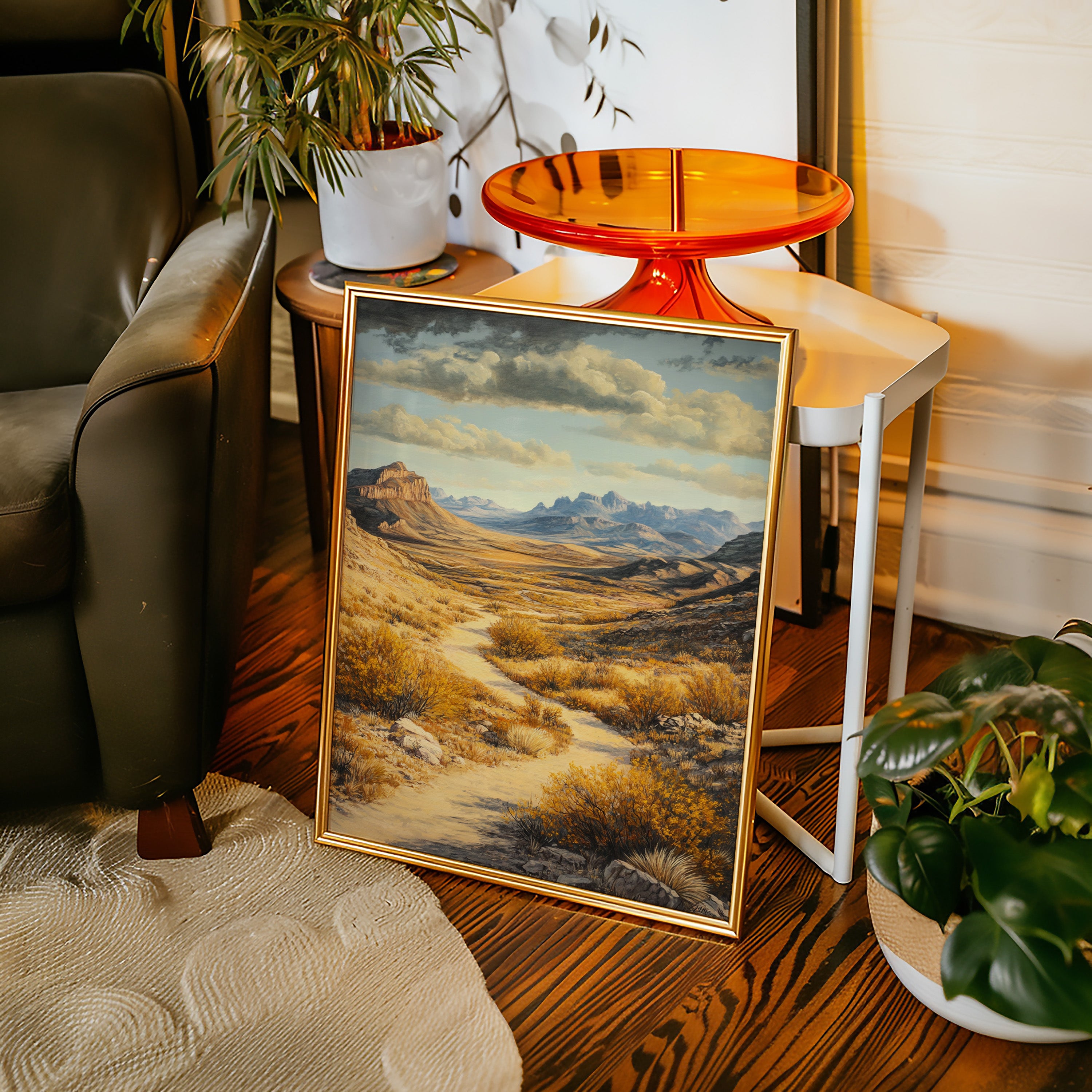 Winding Trail Through Golden Desert