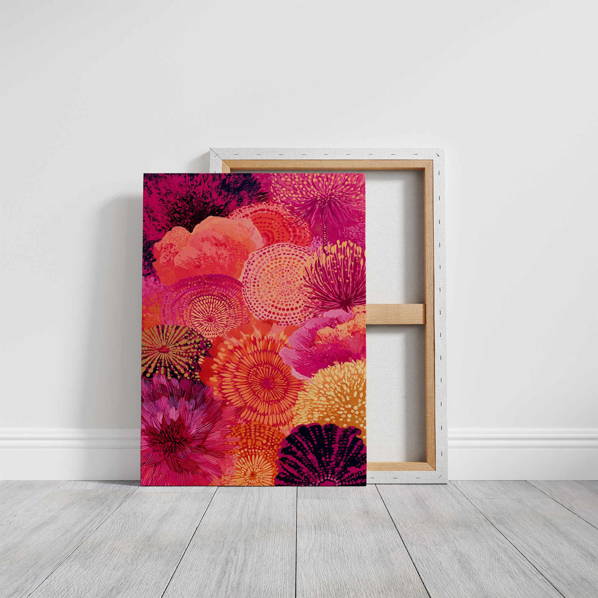 Dahlia Burst in Fuchsia and Fire