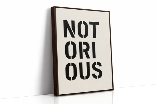 Notorious Bold Stencil Typography Print
