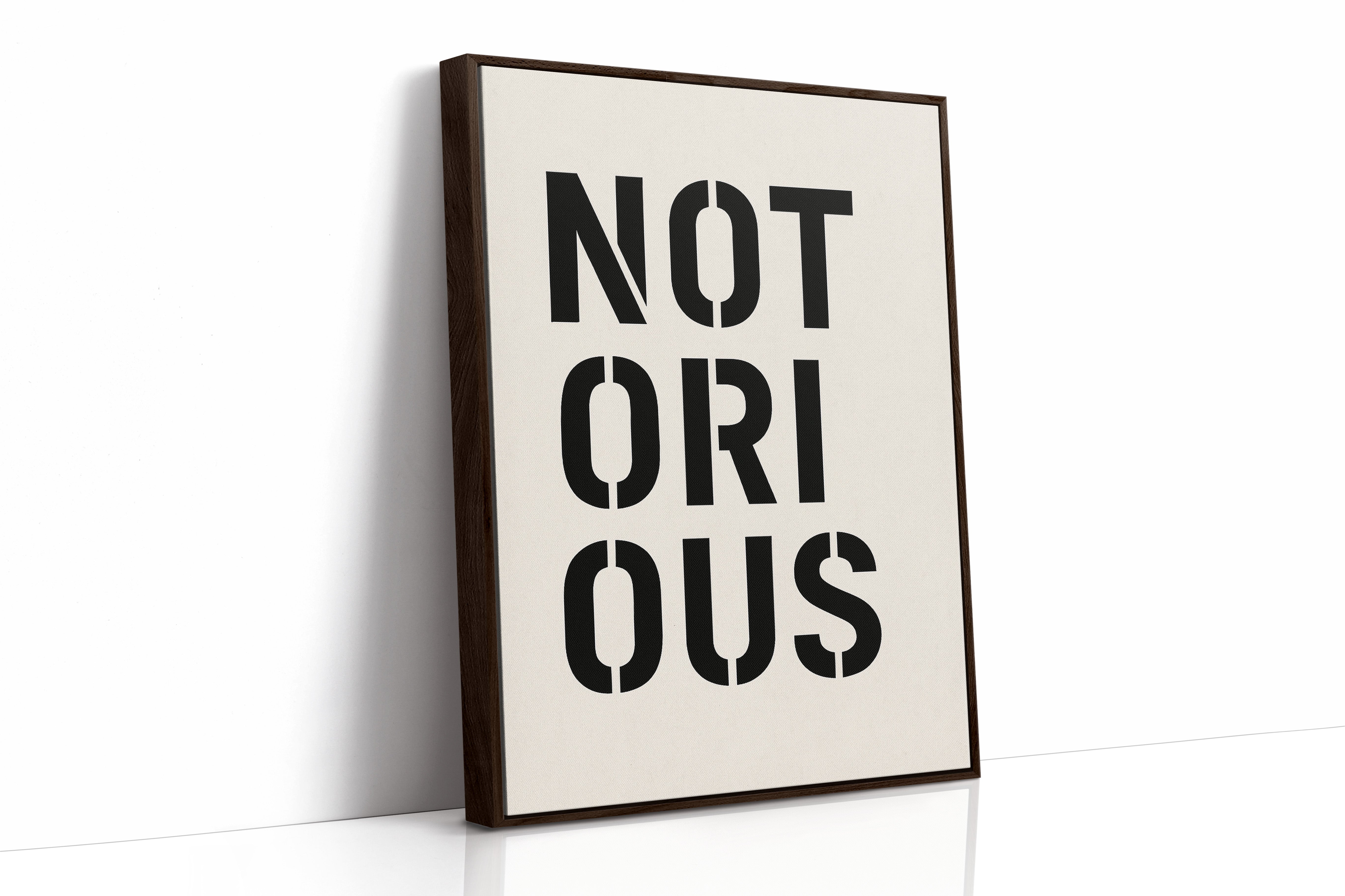 Notorious Bold Stencil Typography Print