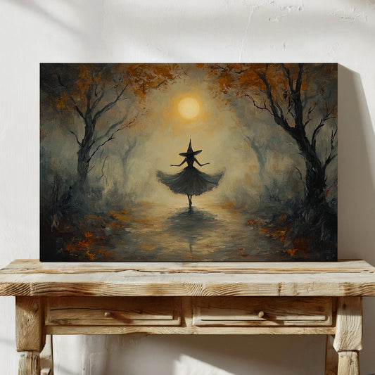 Moonlit Dance Through Autumn's Path
