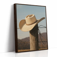 Cowboy Hat on Fence Post