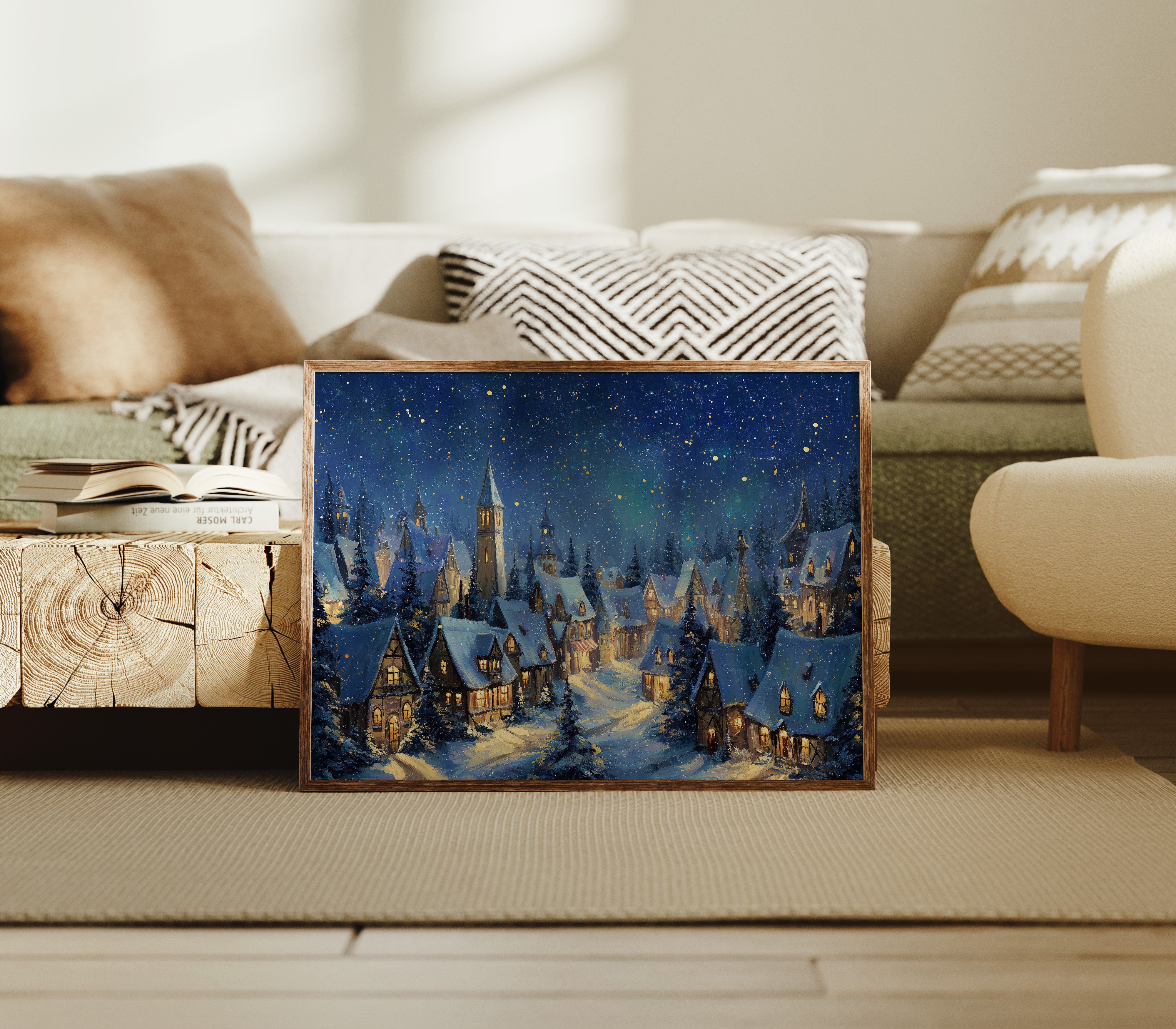 Starlit Village Keeps Winter's Secret