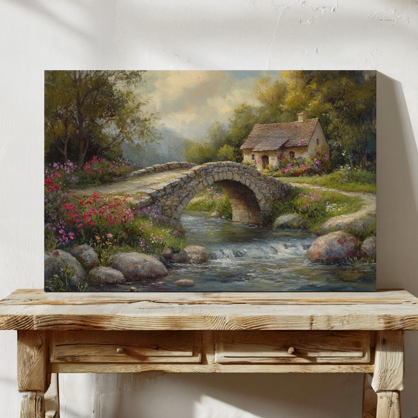 Summer Blooms By Stone Bridge Path