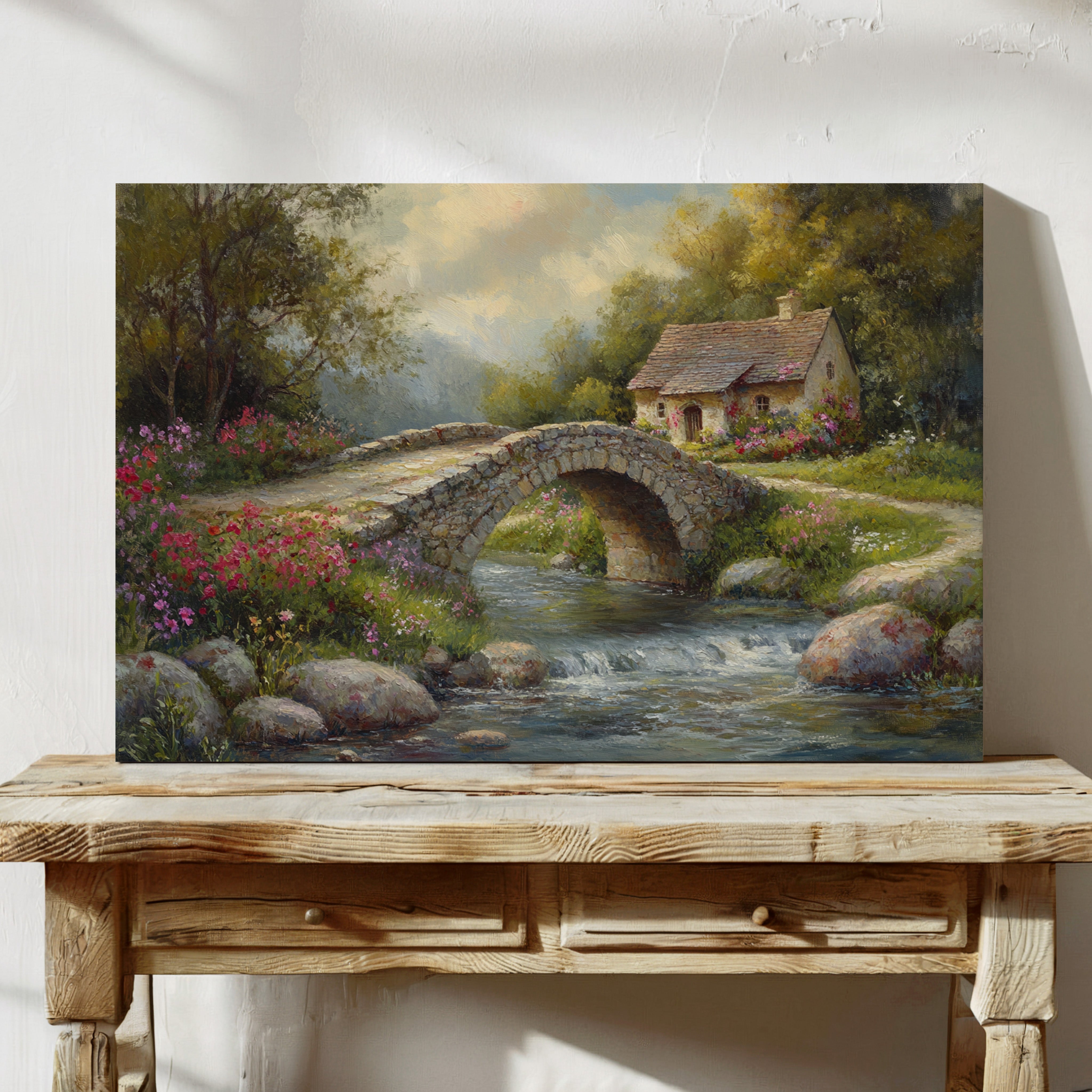 Summer Blooms By Stone Bridge Path