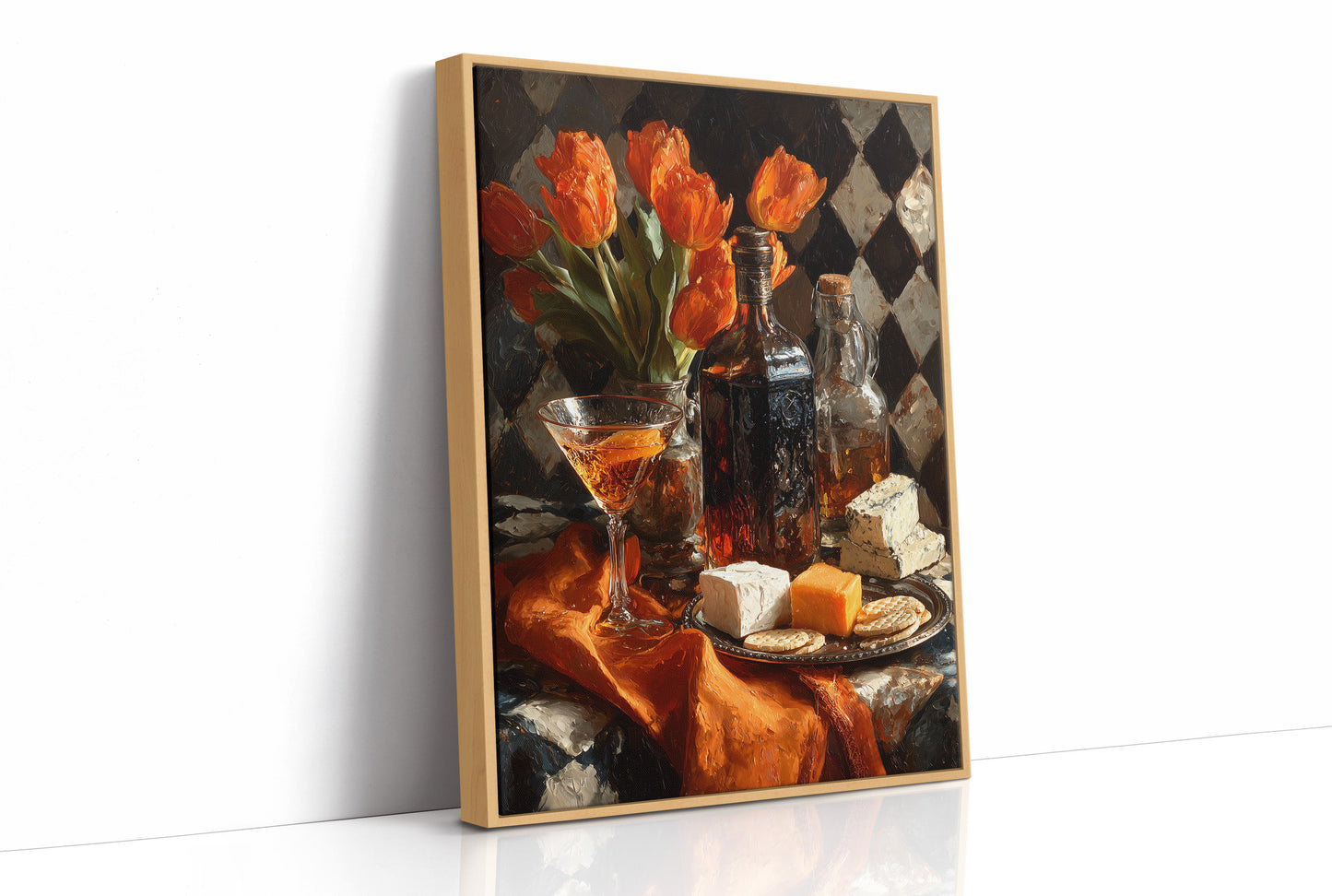 Tulips, Wine, and Cheese Board