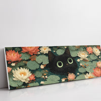 Midnight Cat Among Lotus Blossoms