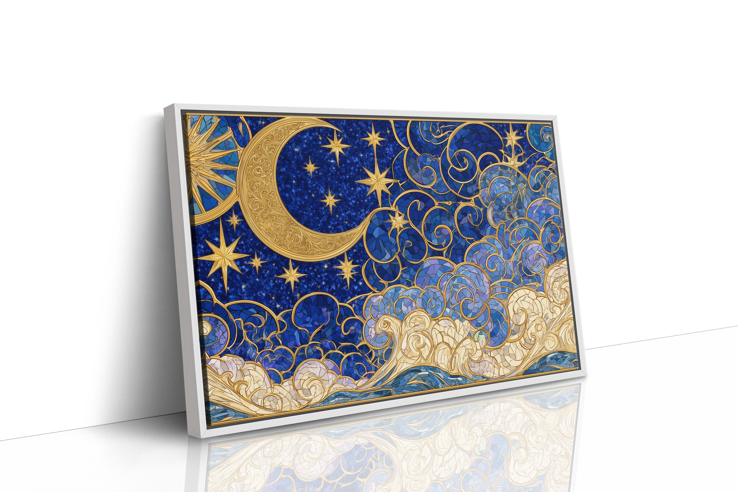 Moon and Stars, Gilded Glass