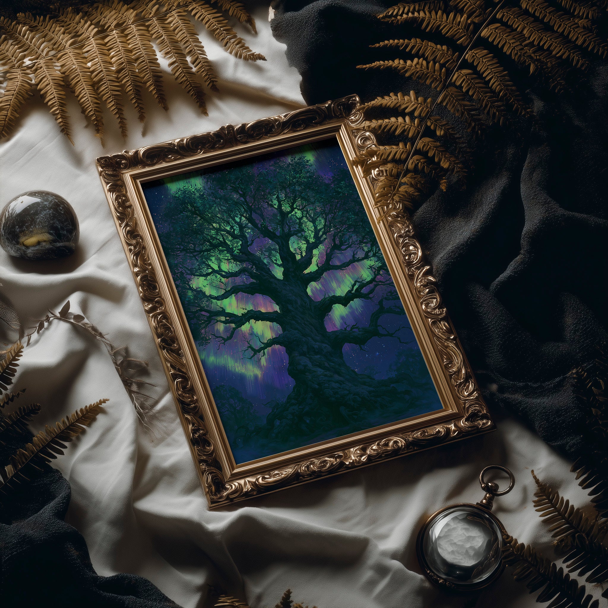 Ancient Oak, Northern Lights