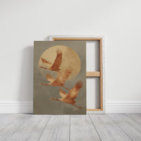 Cranes Dance In Golden Light